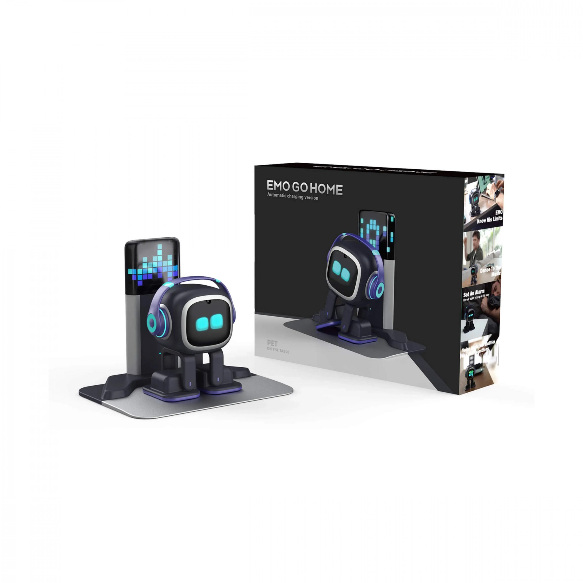 Розумний робот EMO GO HOME штучний інтелект Емо зі станцією color: Black